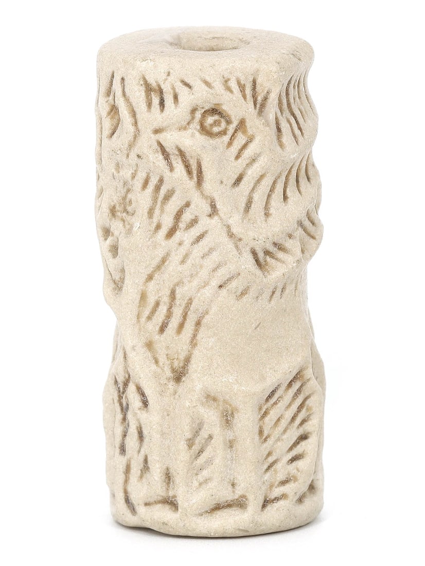 Northern Syrian Limestone Cylinder Relief with Bird Motif (1000-800 BCE) (1 of 3)