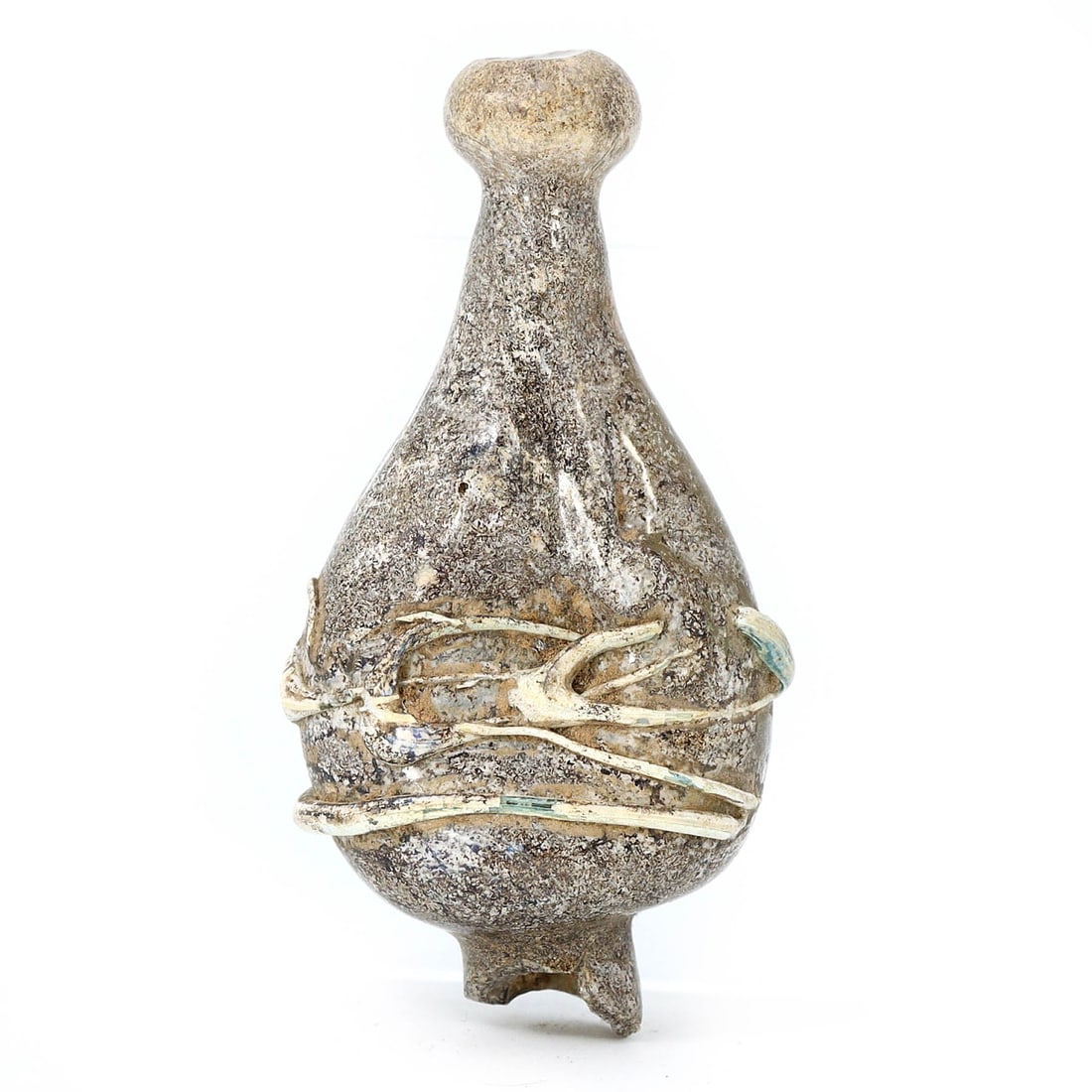 Roman-Byzantine Glass Bottle with Applied Trail Decoration, 4-5th Century (1 of 4)
