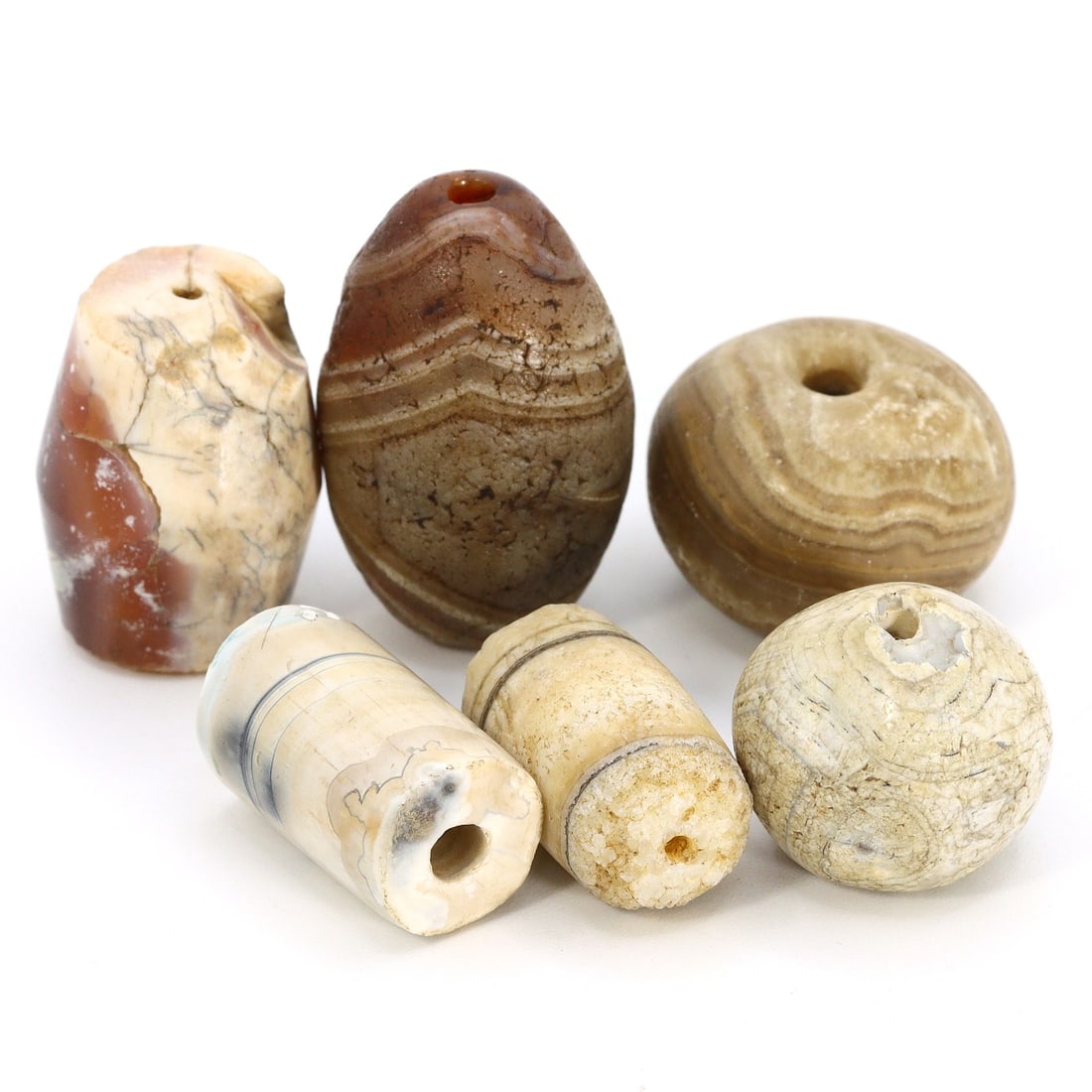 Ancient Egyptian Persian Banded Agate Amulet Bead Collection, Classical Period (1 of 3)