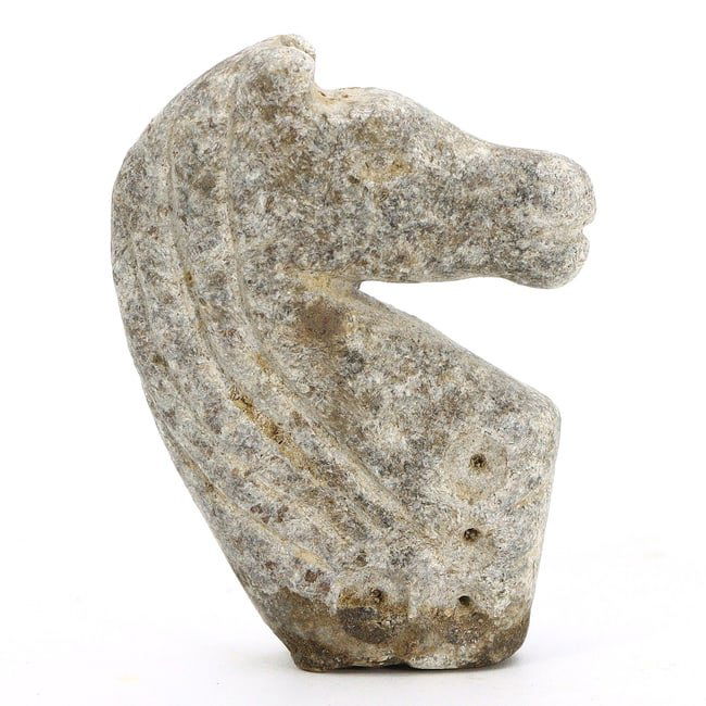 Roman-Byzantine Marble Horse Knight Head Sculpture (1st-7th Century AD) (1 of 3)
