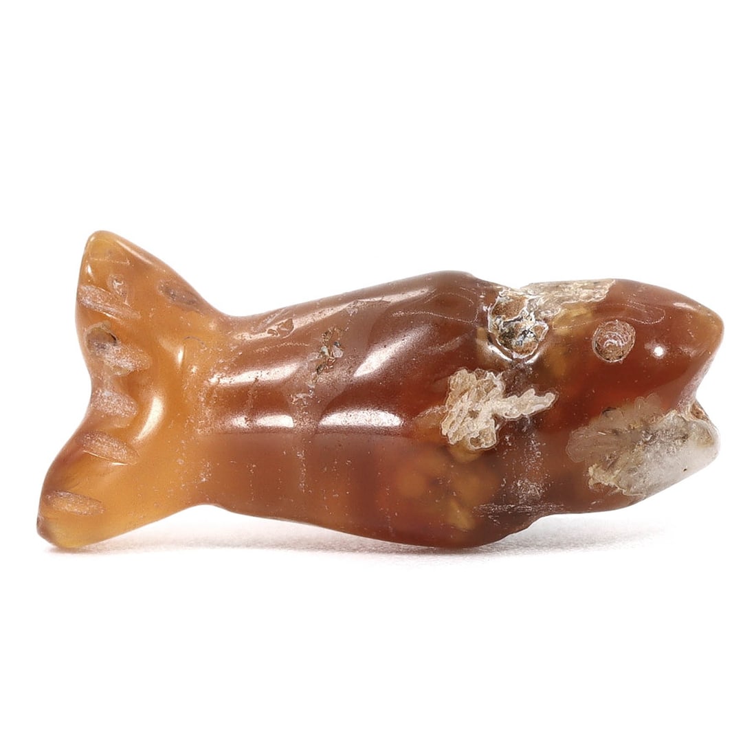 Byzantine Egyptian Carnelian Coptic Fish Amulet (4th-7th Century AD) (1 of 3)