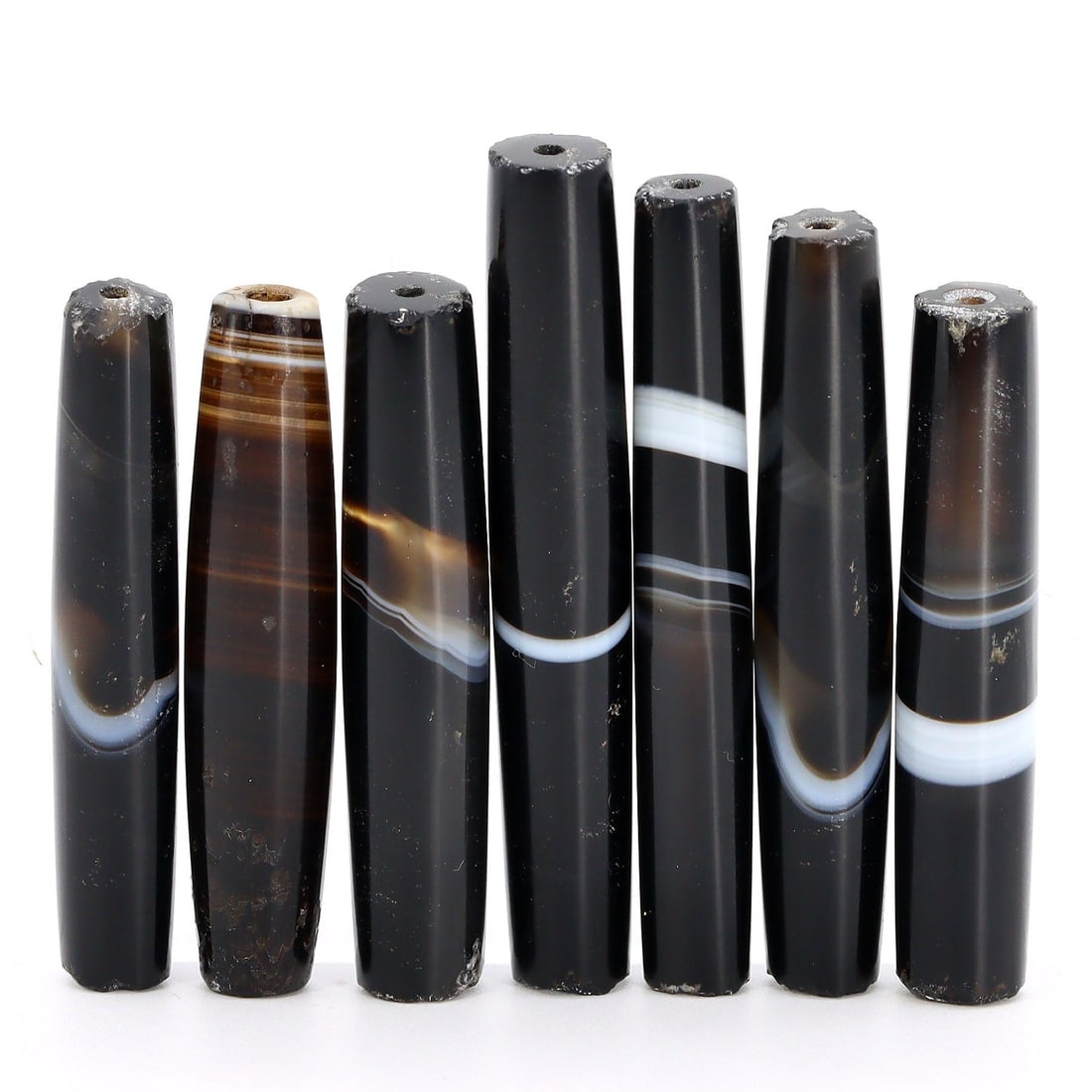 Ancient Tibetan Dzi Bead Amulet - Black Banded Agate (1 of 2)