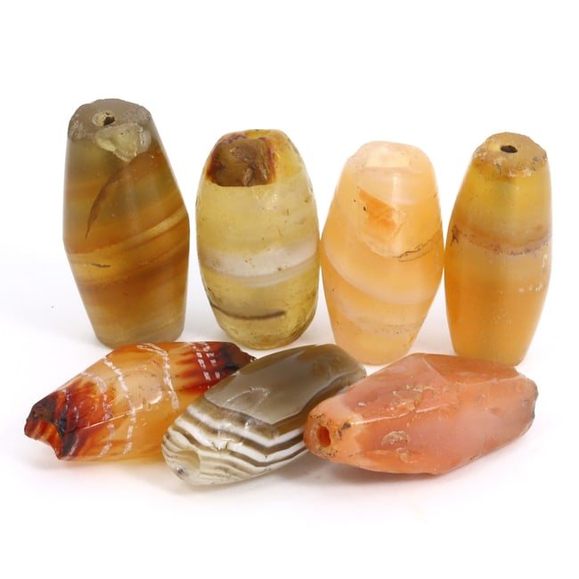 Antique Dzi Beads Amulet Set (Kushan to Tibetan Empire, Himalayas) (1 of 2)