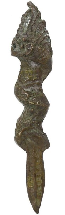 Vintage Southeast Asian Brass Ritual Dagger with Dragon Handle (20th Century) (1 of 3)