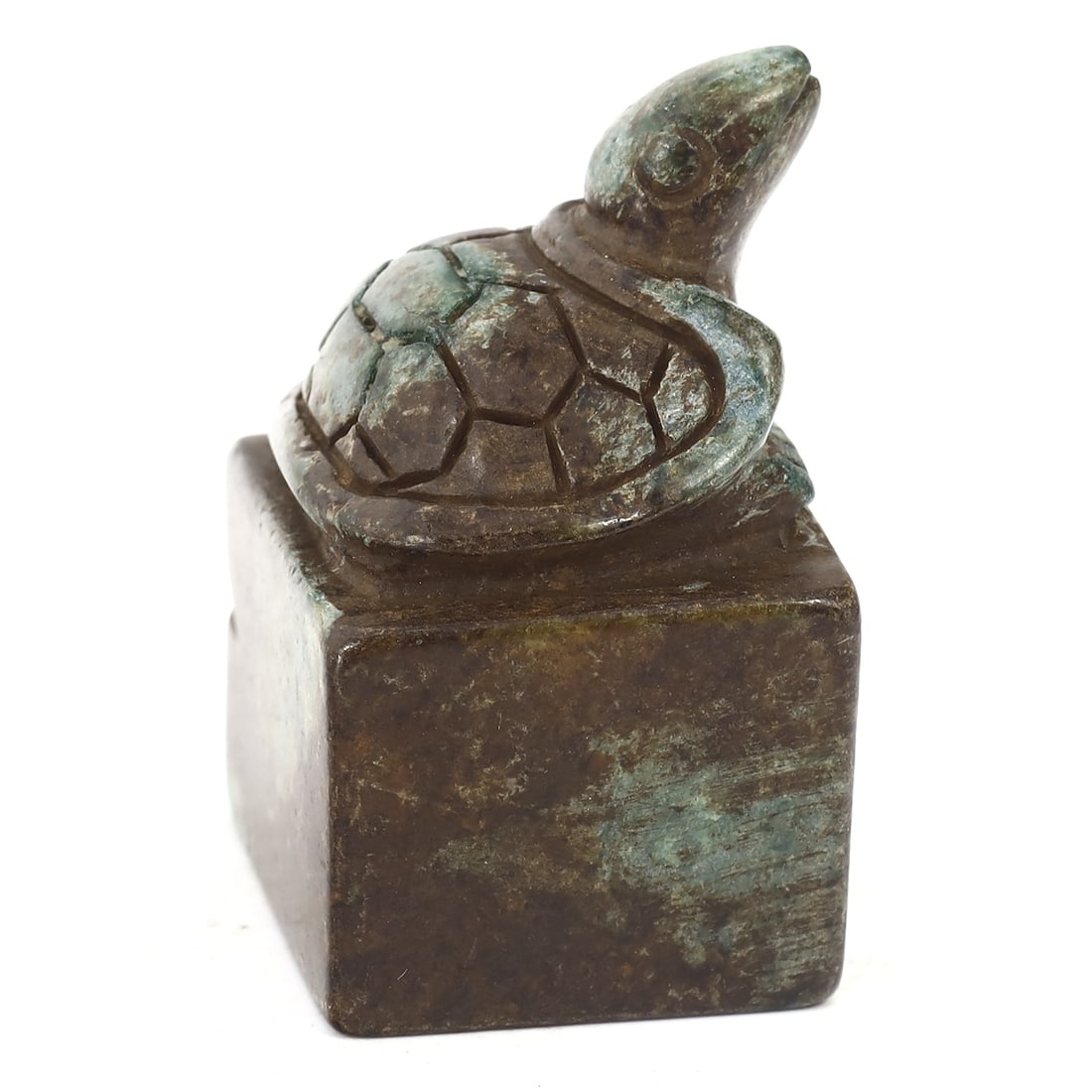 Chinese Ming Dynasty Style Jade Seal with Tortoise Motif, 20th Century (1 of 4)