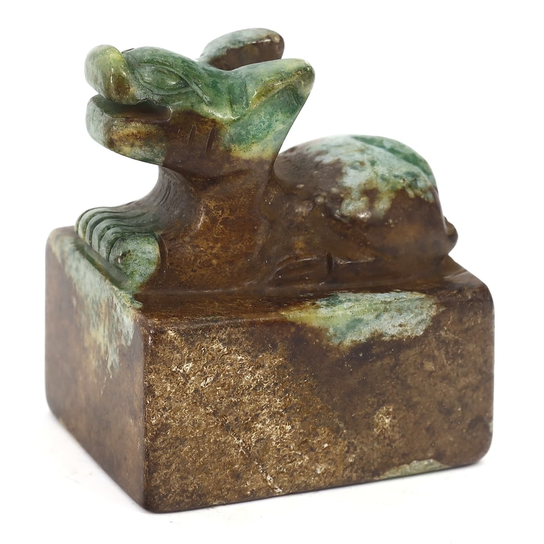 Zhou Dynasty Style Jade Stamp Seal with Mythical Beast, 20th Century (1 of 4)