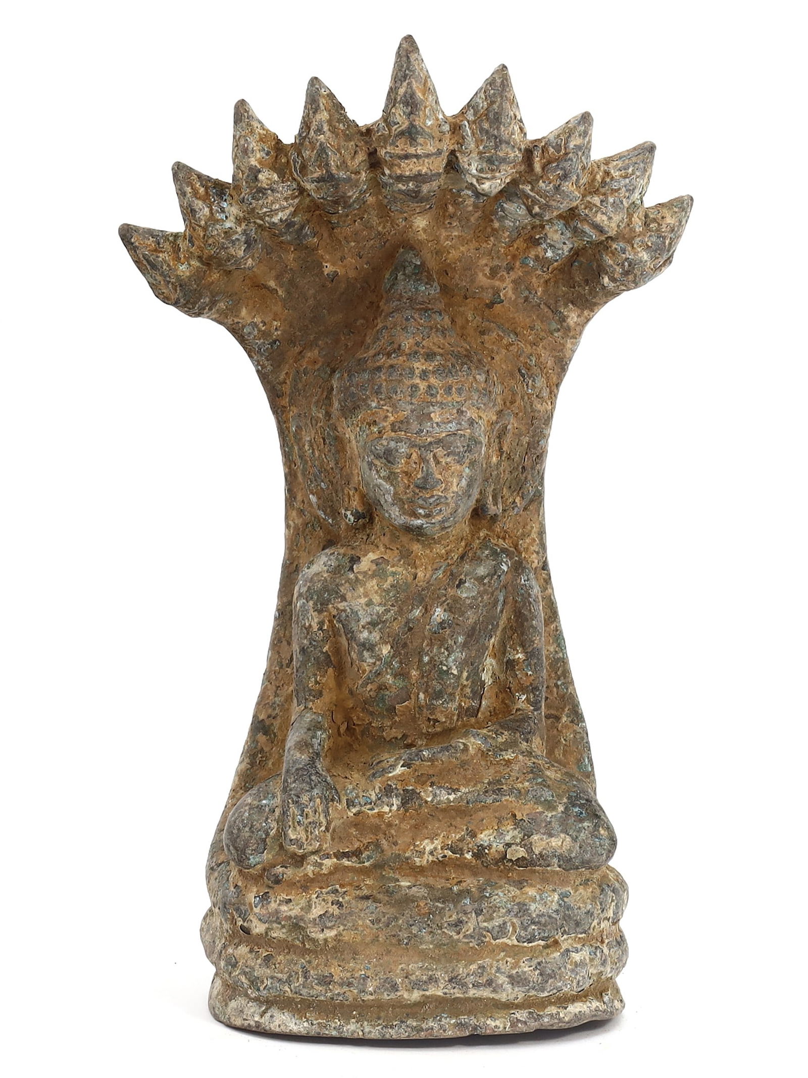 Resplendent Southeast Asian Bronze Buddha with Naga Canopy (8th-10th Century) (1 of 4)