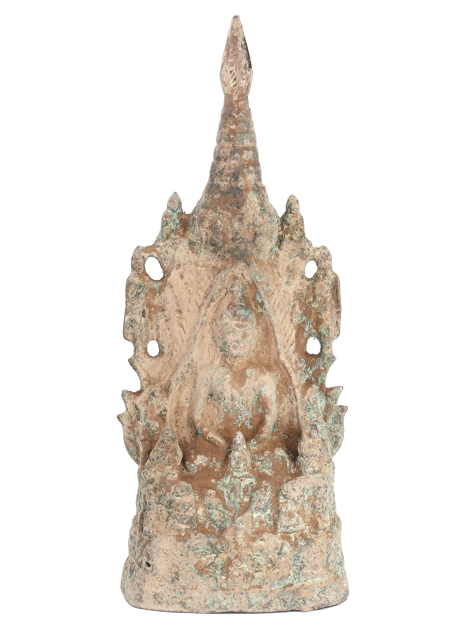Siamese 18-19th Century AD Antique Deity Statuette: Spanning the dimensions of 31x11.5x10 cm (12 inches appro.), this Siamese antique deity statuette from the 18th to 19th century AD is a spiritual relic of the past. The figure is meticulously cast in