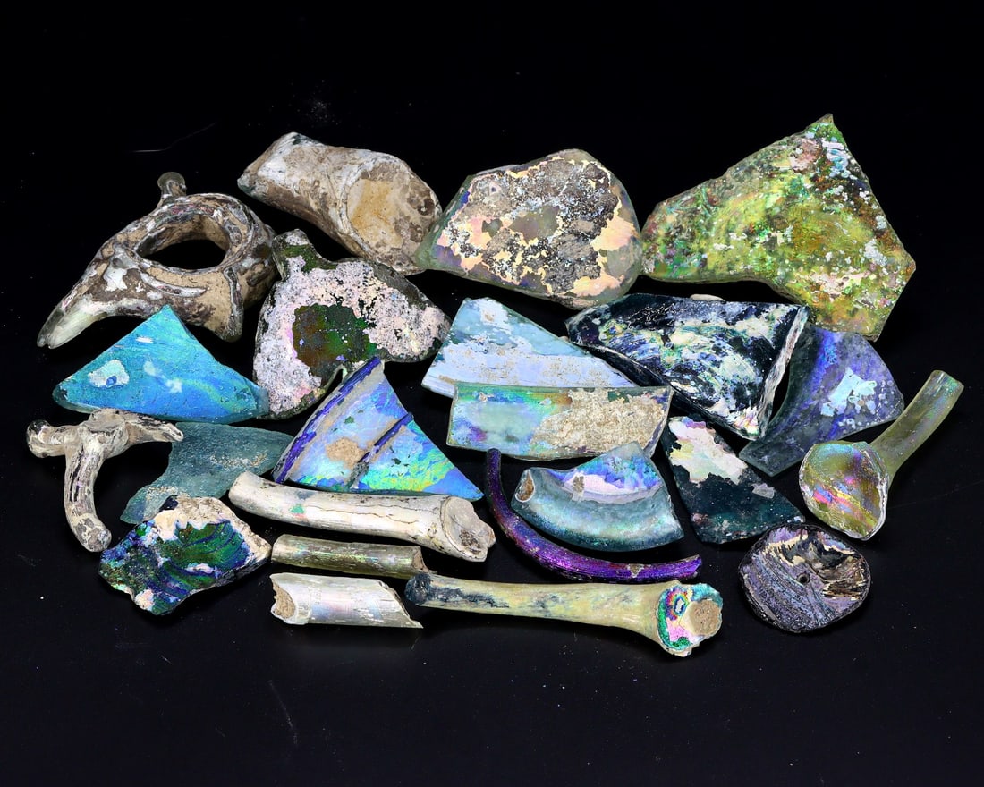 Vibrant Hellenistic-Roman Glass Slag Artifact Collection (1 of 3)