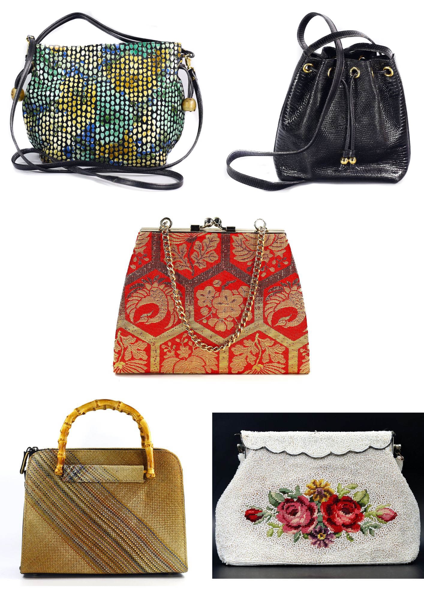 Group of 5 Vintage Designer Handbags ,With - free shipping (1 of 11)