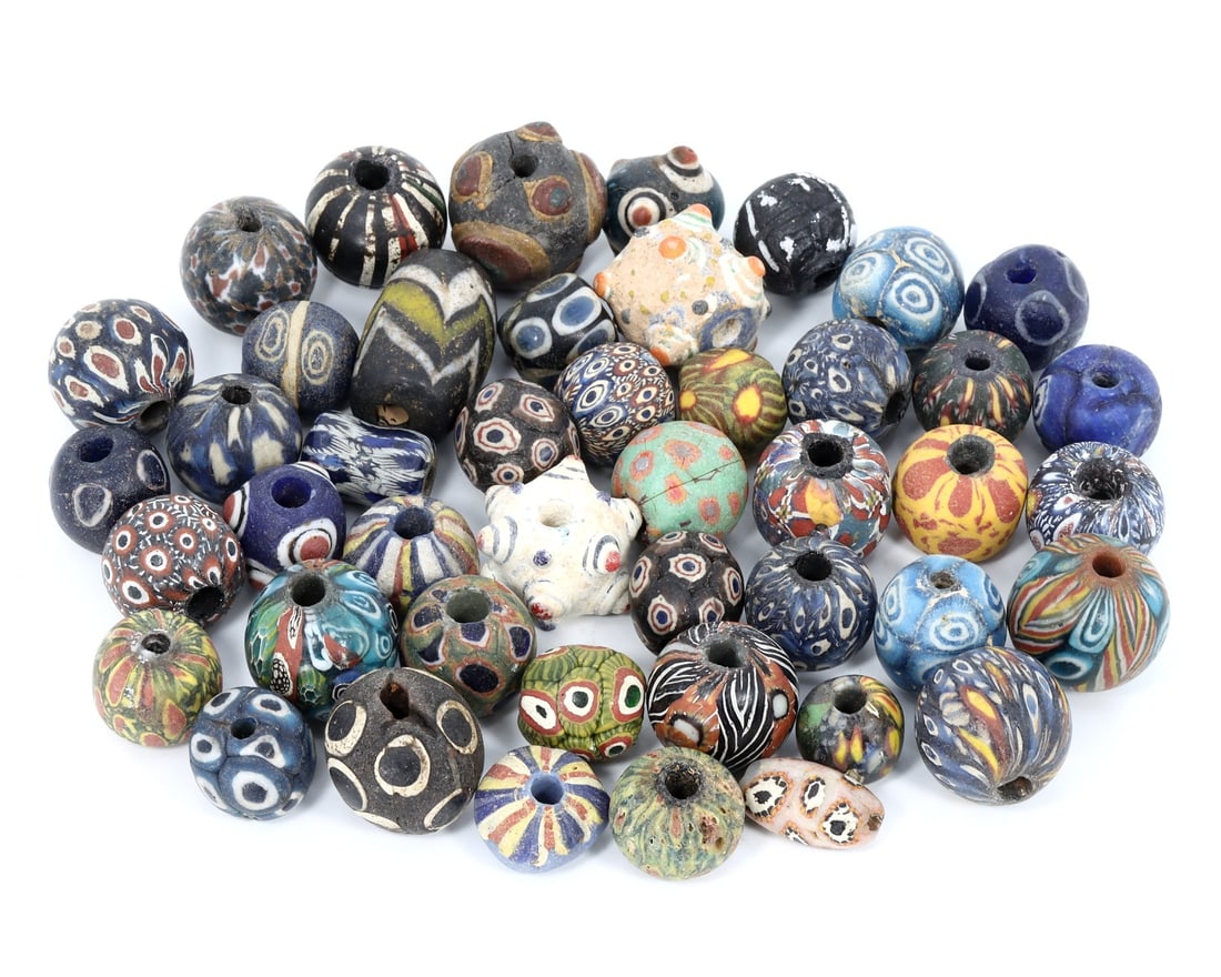 Group of 45 Vintage Art Deco Millefiori Glass Beads, Colorful Collectibles,with - Free Shipping: Dimension: 12-27mm Introduction: This exceptional collection of 45 Art Deco-era Millefiori glass beads reflects the exquisite craftsmanship of early 20th-century artisans. With dimensions ranging thes
