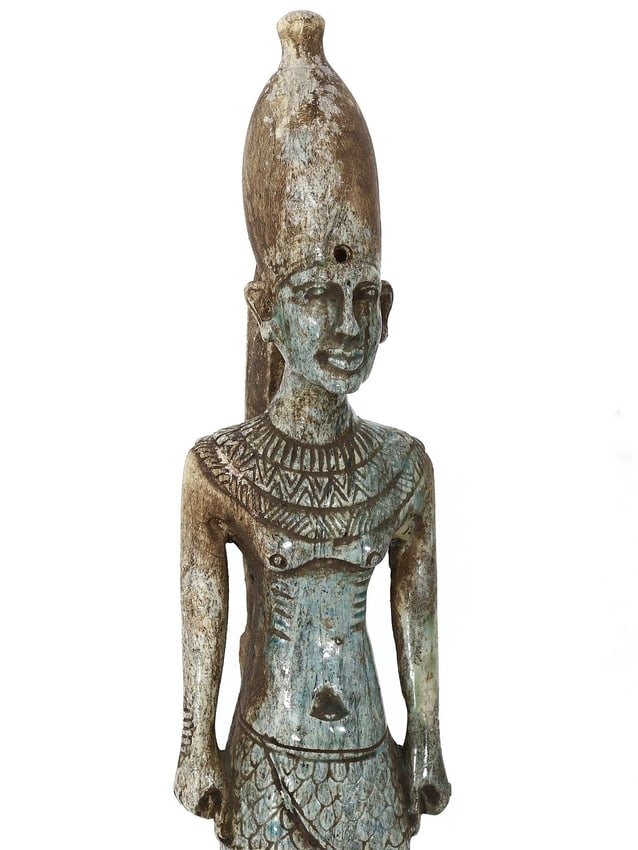 Ancient Egyptian Glazed Stone Pharaoh Statue (2686-2181 BC) (1 of 10)