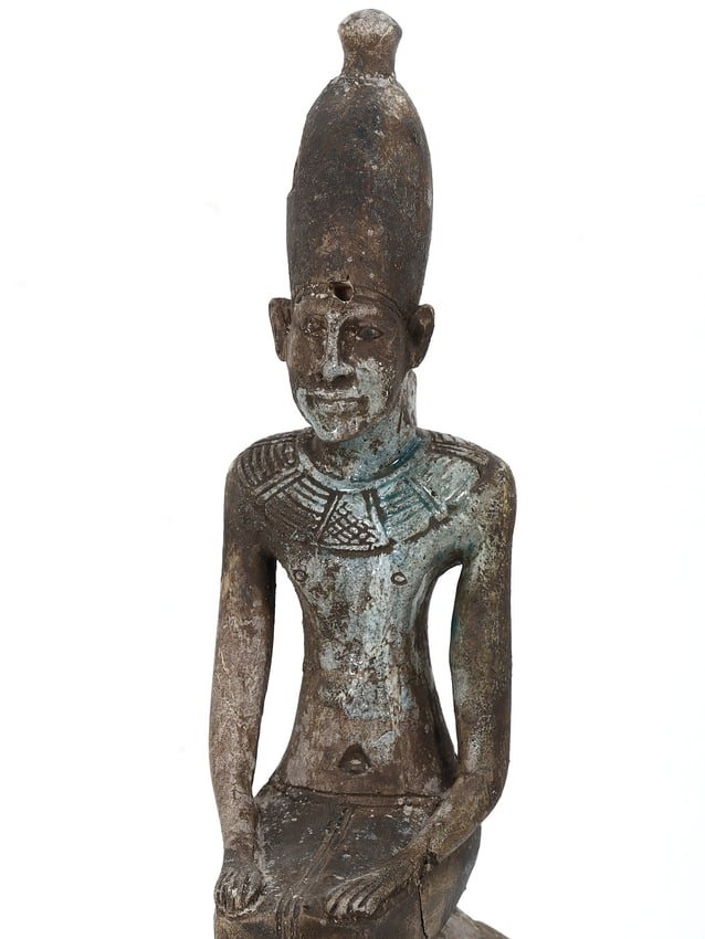 Ancient Egyptian Glazed Stone Pharaoh Statuette (2686-2181 BC) (1 of 12)