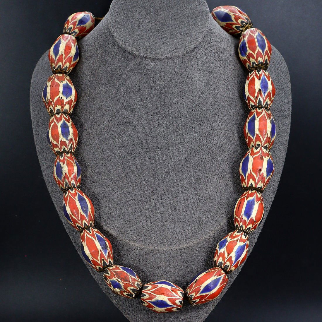 18th Century Venetian Chevron Glass Bead Strand (1 of 3)
