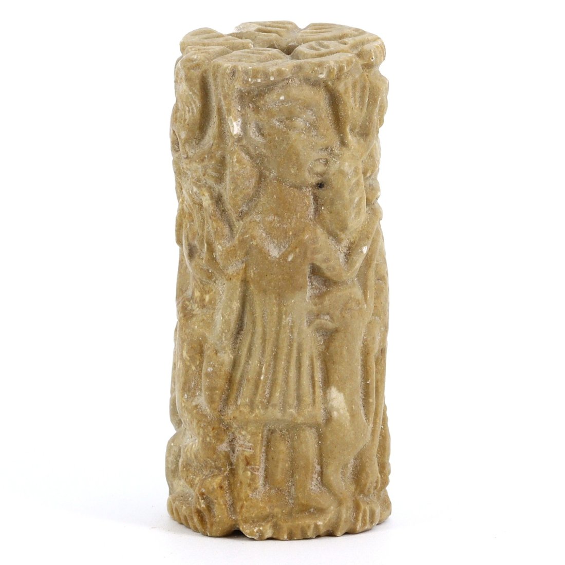 Ancient Seljuk Period Limestone Cylinder Carving, 11th-14th Century (1 of 4)