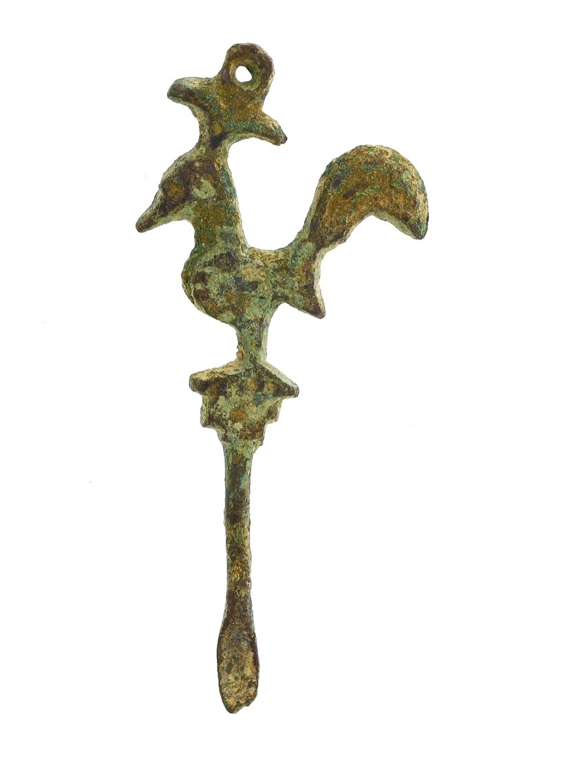 Ancient Roman Bronze Cockerel Artifact, 1st-4th Century AD (1 of 2)