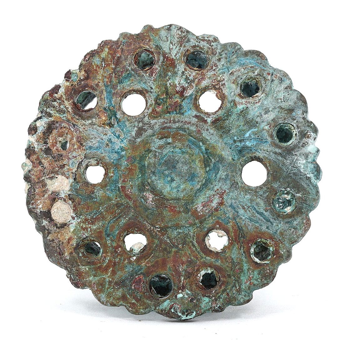 Ancient Viking Bronze Bridle Rosette, 8th-11th Century AD (1 of 4)