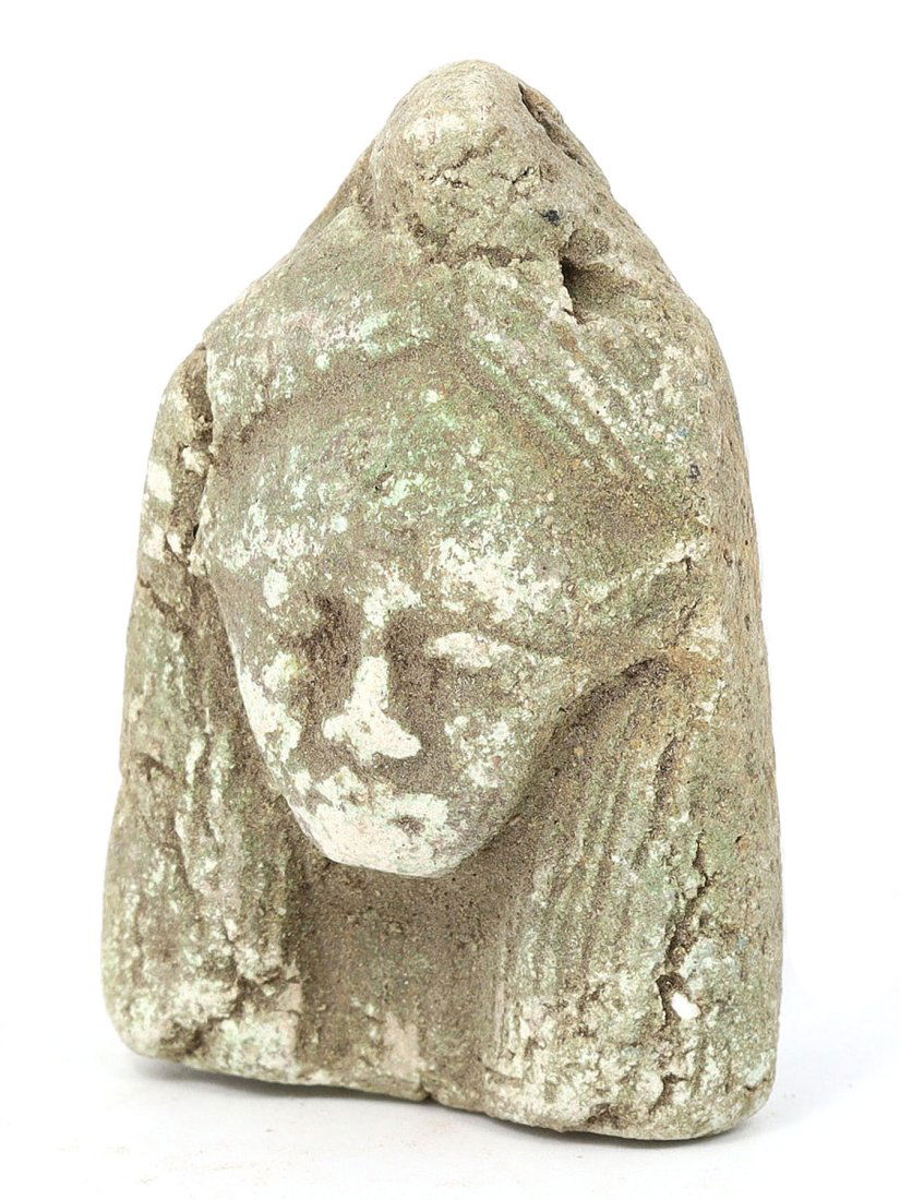 Egyptian Faience Amulet of Goddess Hathor, 23rd-21st Century BC (1 of 5)