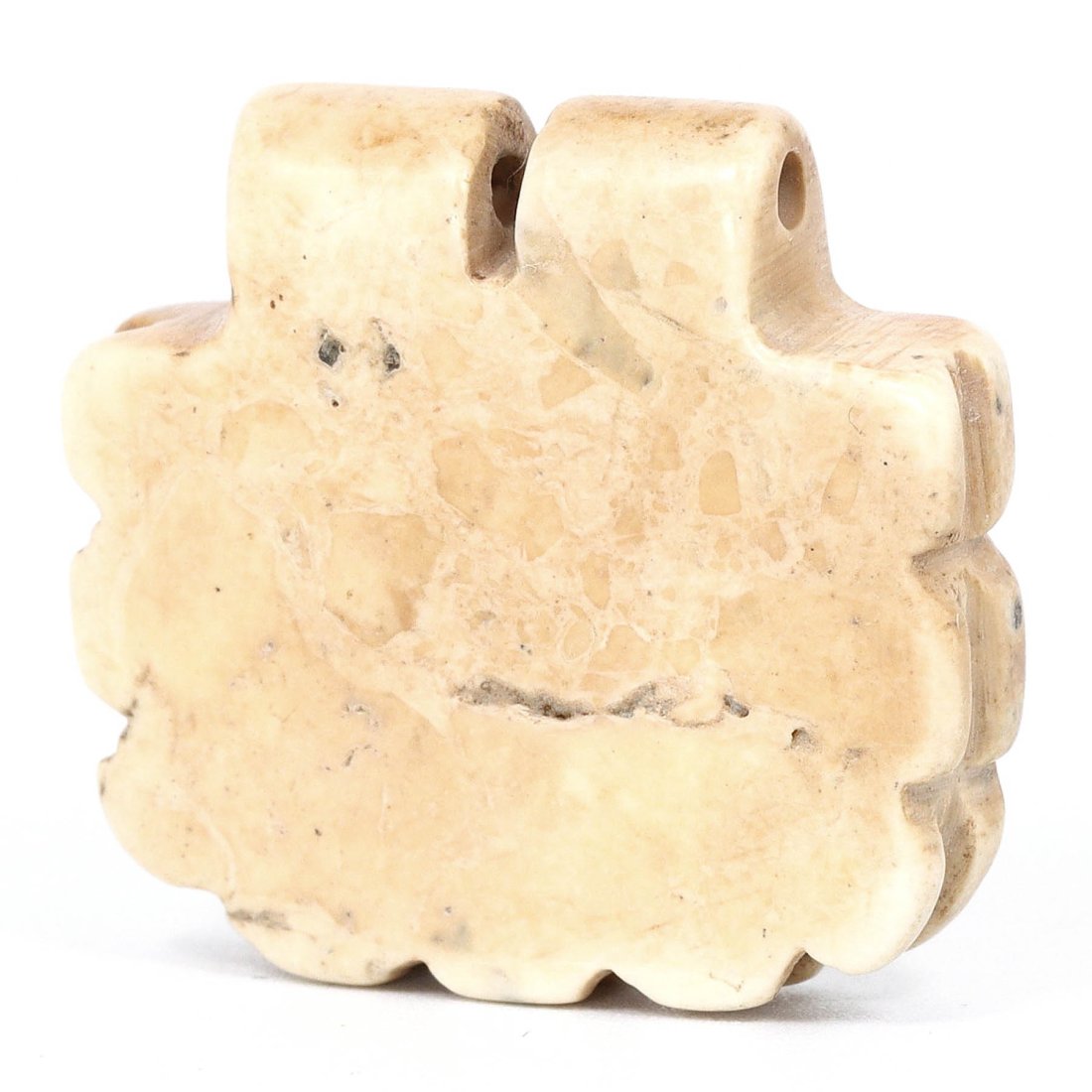 Ancient Coptic Egyptian Alabaster Amulet, 4th-7th Century AD: Coptic Egyptian alabaster amulet, hailing from the rich cultural period between the 4th and 7th centuries AD. This amulet measures 24x22x5mm, making it a modest yet significant piece. Alabaster was a 