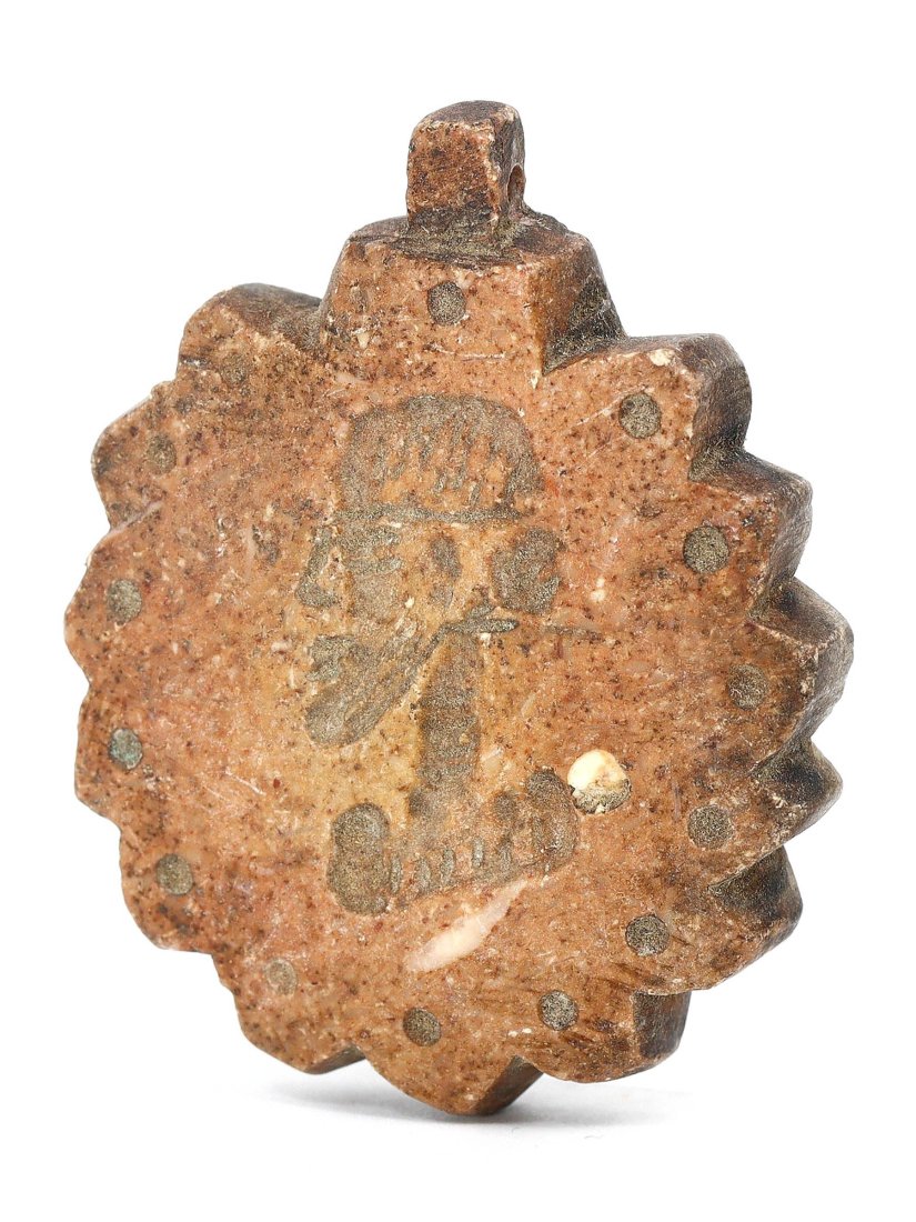 Sasanian Diorite Amulet Locket (224-651 AD): This ancient Sasanian amulet locket, carved from diorite, measures 6.5 cm by 5 cm by 1 cm (approximately 2.56x1.97x0.39 inches). The Sasanian Empire was known for its sophisticated culture and art, an