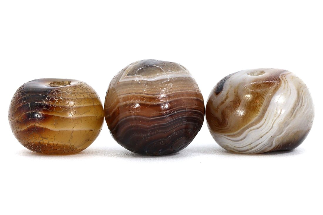 Tibetan Banded Agate Bead Amulets, Tibetan Empire 7th-9th Century AD (1 of 3)