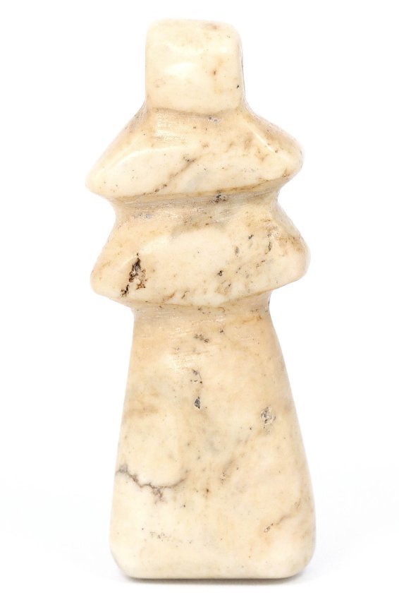 Coptic Egyptian Steatite Djed Pillar Amulet, 3rd-6th Century AD: We offer a significant piece of Coptic Egyptian history with this ancient Djed pillar amulet. The artifact dates from the 3rd to the 6th century AD, a time when Egypt was transitioning from Pharaonic 