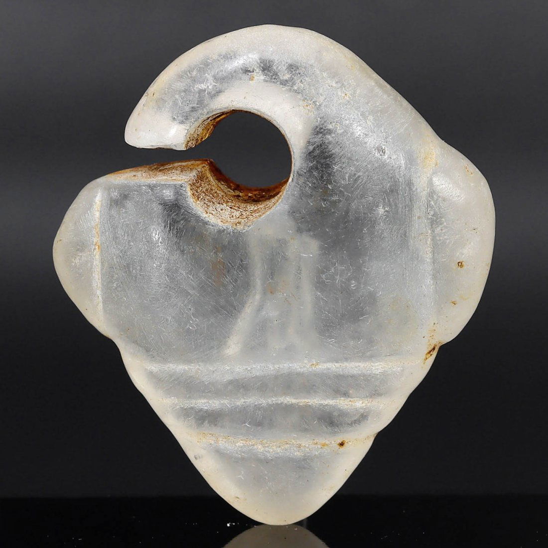 North Vietnamese Sa Huynh Culture Rock Crystal Ear Pendant, 500 BCE-300 CE (1 of 3)