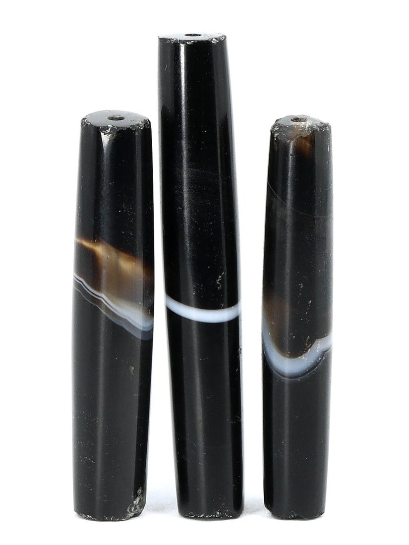 Ancient Tibetan Dzi Bead Amulet - Black Banded Agate (1 of 2)