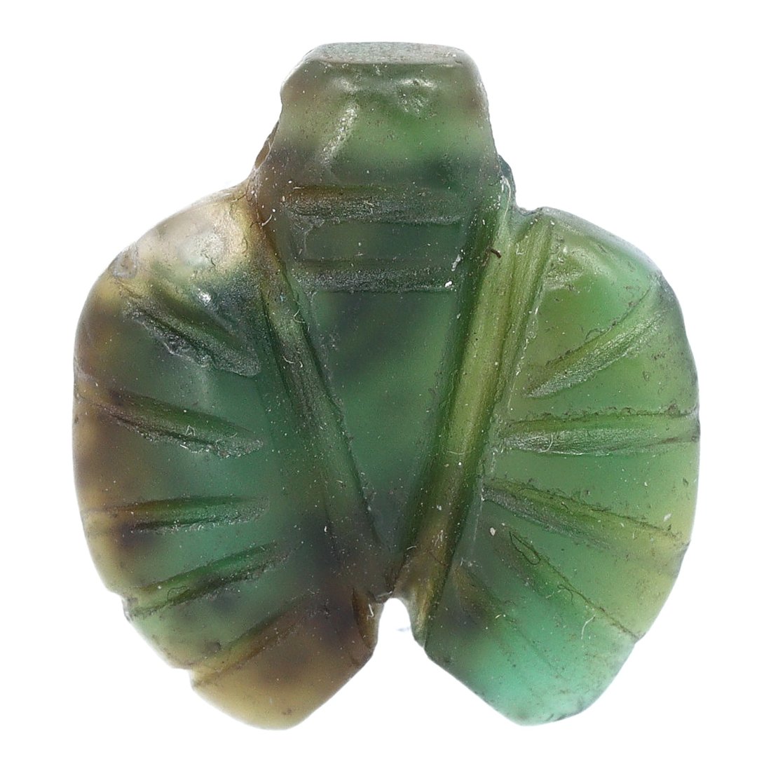 Ancient Coptic Era Egyptian Fly Amulet, 4th-6th Century AD: This exquisite gem amulet, shaped like a fly, hails from the era of Coptic art in Egypt, specifically dated to the 4th-6th Century AD. Measuring 17x16x4mm, the amulet is a small but significant artifa