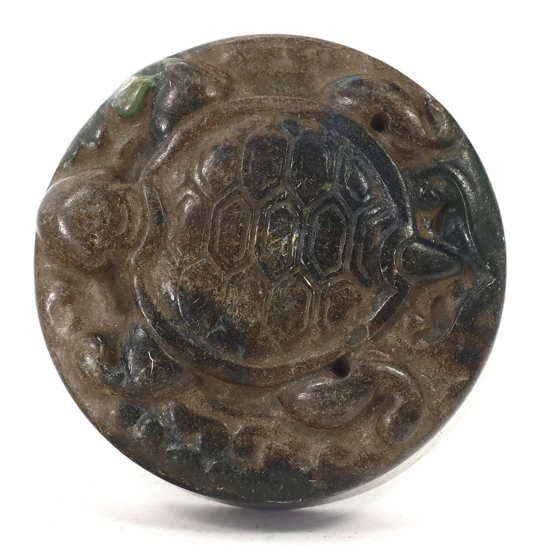 Chinese Jade Stamp With Calligraphy Seal And Turtle Carving (1920th