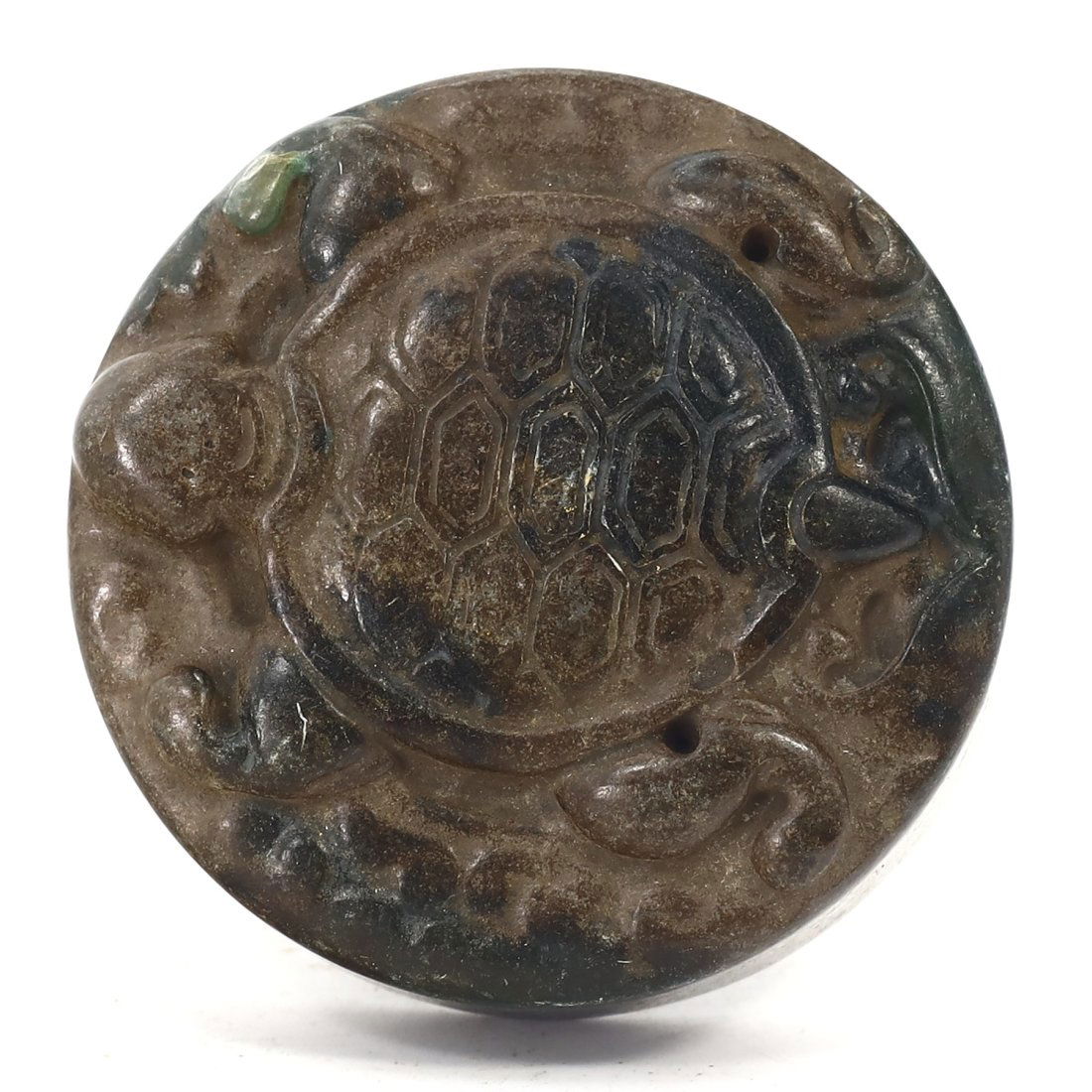 Chinese Jade Stamp With Calligraphy Seal And Turtle Carving (1920th