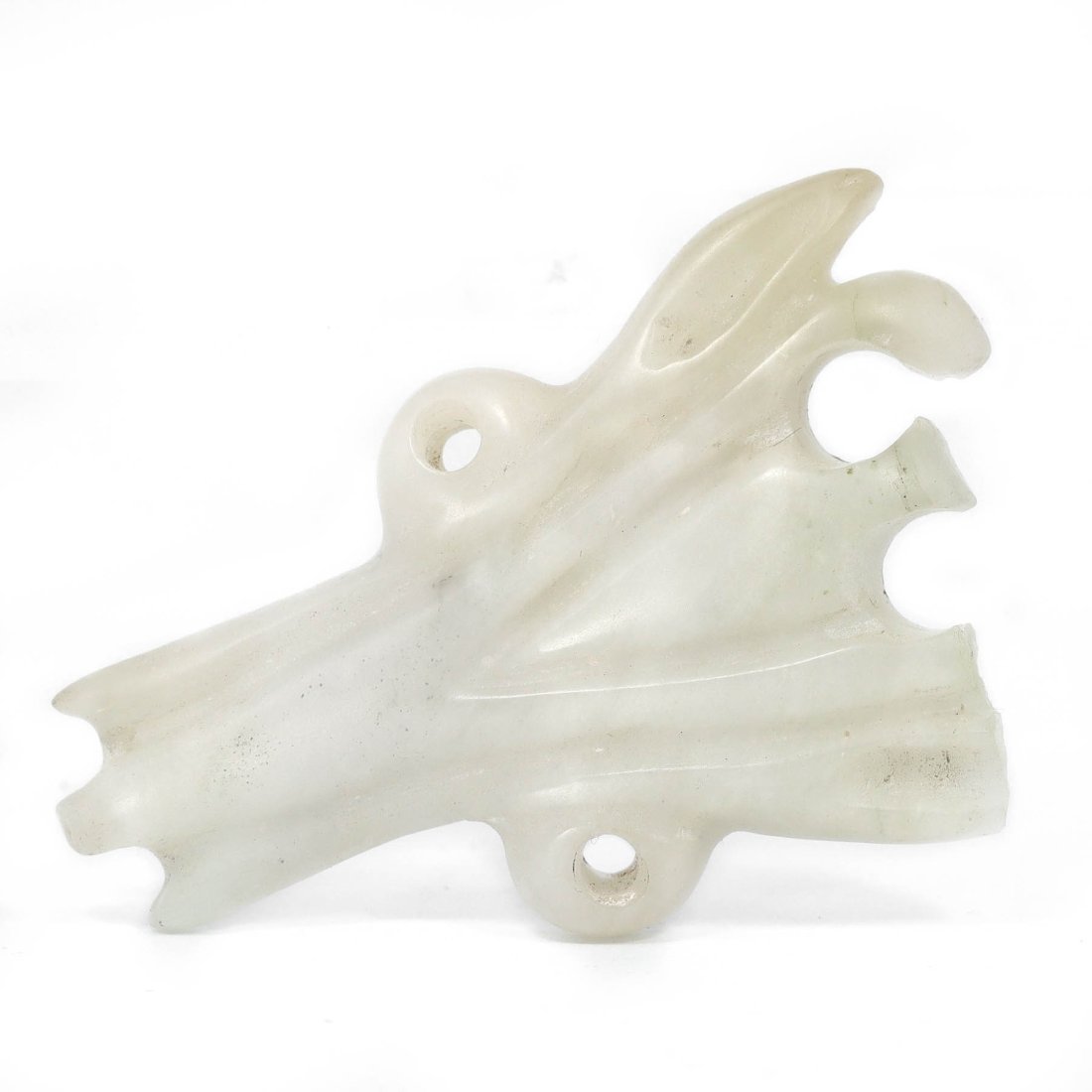 Antique Egyptian Revival Marble Wedjat Eye Amulet, 19th Century AD: This marble Wedjat Eye amulet, an iconic symbol from the Egyptian Revival period, measures 6 cm by 4 cm. The Wedjat, or Eye of Horus, is an ancient Egyptian symbol of protection, royal power, and good