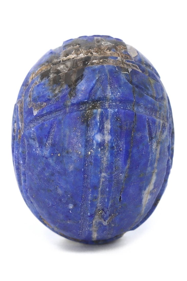 Antique Egyptian Revival Lapis Lazuli Scarab Amulet, 20th Century (1 of 4)