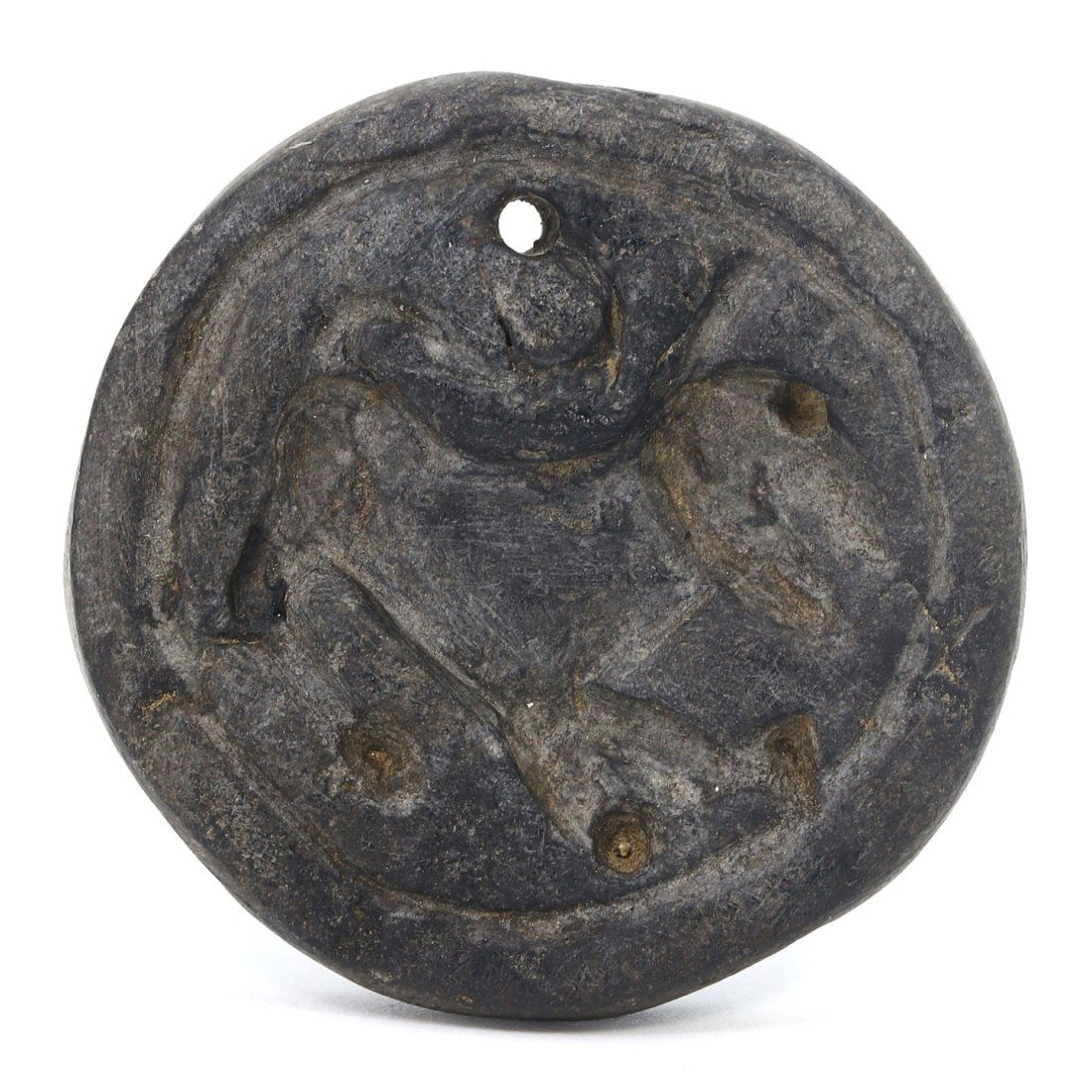 Ancient Parthian Steatite Schist Stamp Seal Tablet, 2nd Century BC - 3rd Century AD (1 of 3)