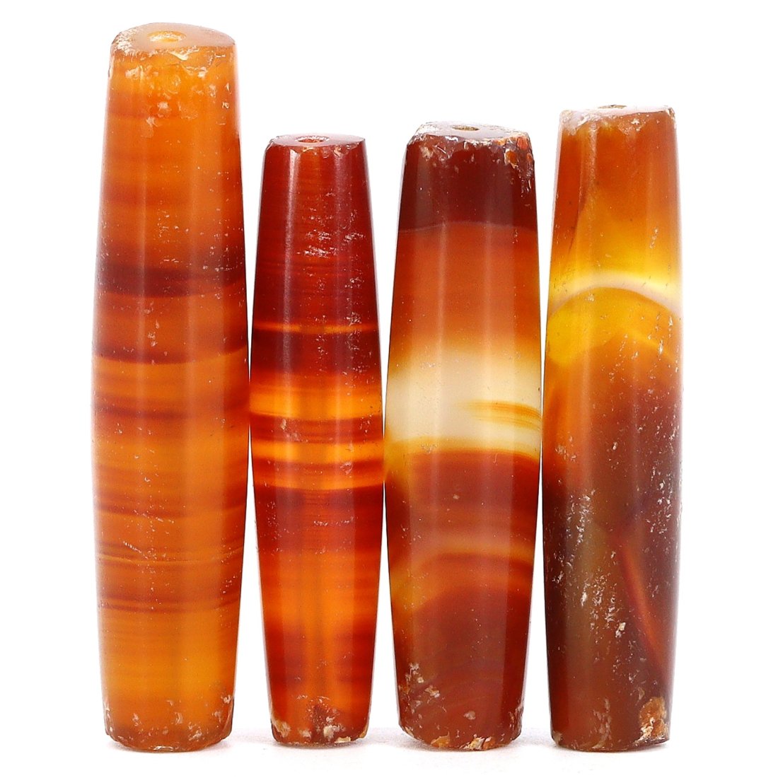 Himalayan Tibetan Elongate Chung Dzi Beads, Qing Dynasty 17th-20th Century (1 of 2)