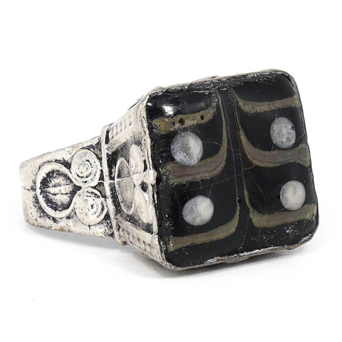 Mid-Century Islamic Art Gold Gilt Silver Rings with Glass Beads (1950-1970 AD) (1 of 3)