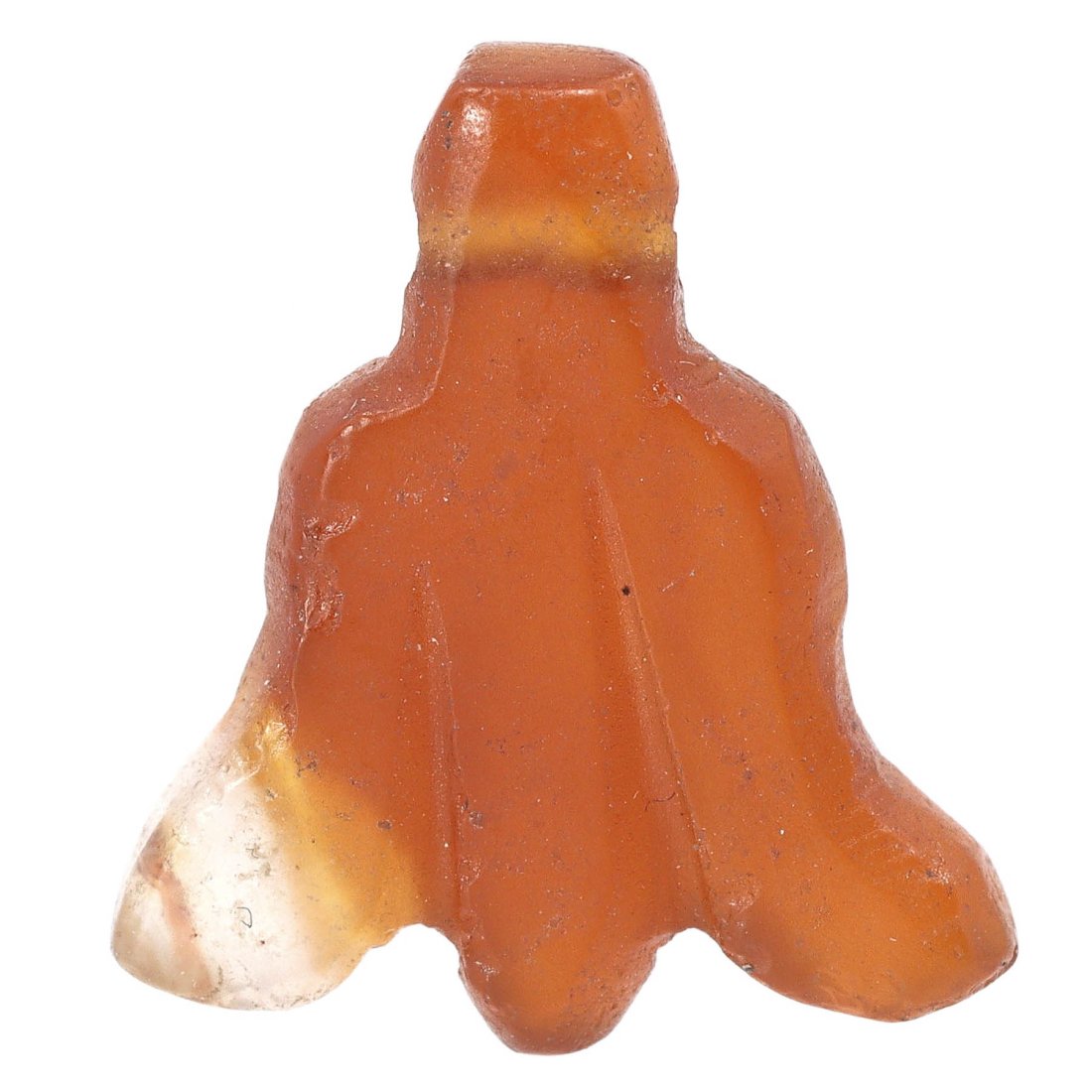 Ancient Coptic Era Egyptian Fly Amulet, 4th-6th Century AD: This exquisite gem amulet, shaped like a fly, hails from the era of Coptic art in Egypt, specifically dated to the 4th-6th Century AD. Measuring 19x17x3.5mm, the amulet is a small but significant arti