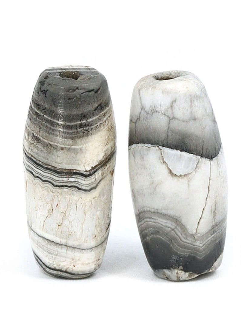 Ancient Tibetan Era Banded Agate Sulemani Dzi Beads (1 of 2)