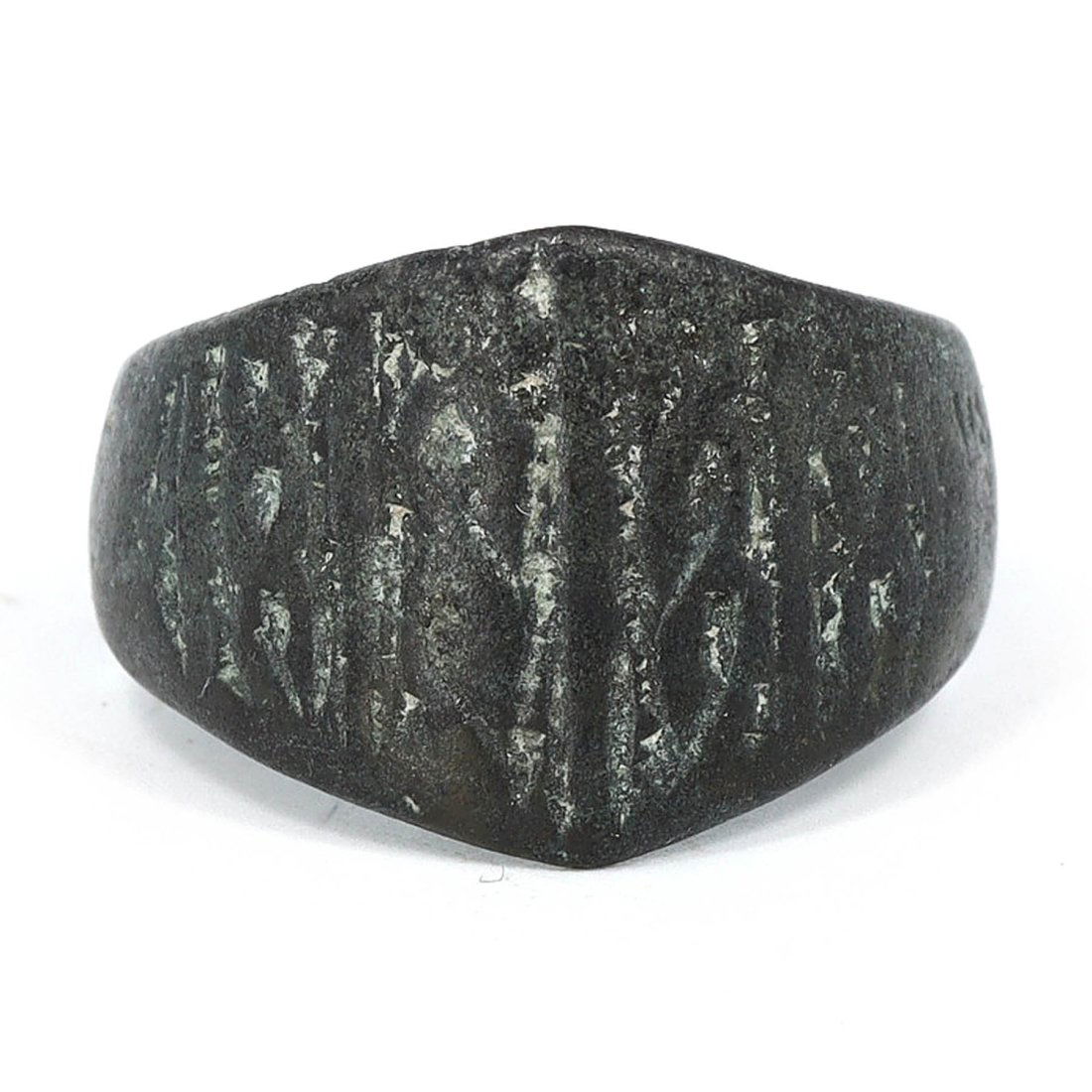 Ancient Viking Age Shield-Shaped Bronze Signet Ring, 8th-11th Century AD (1 of 3)