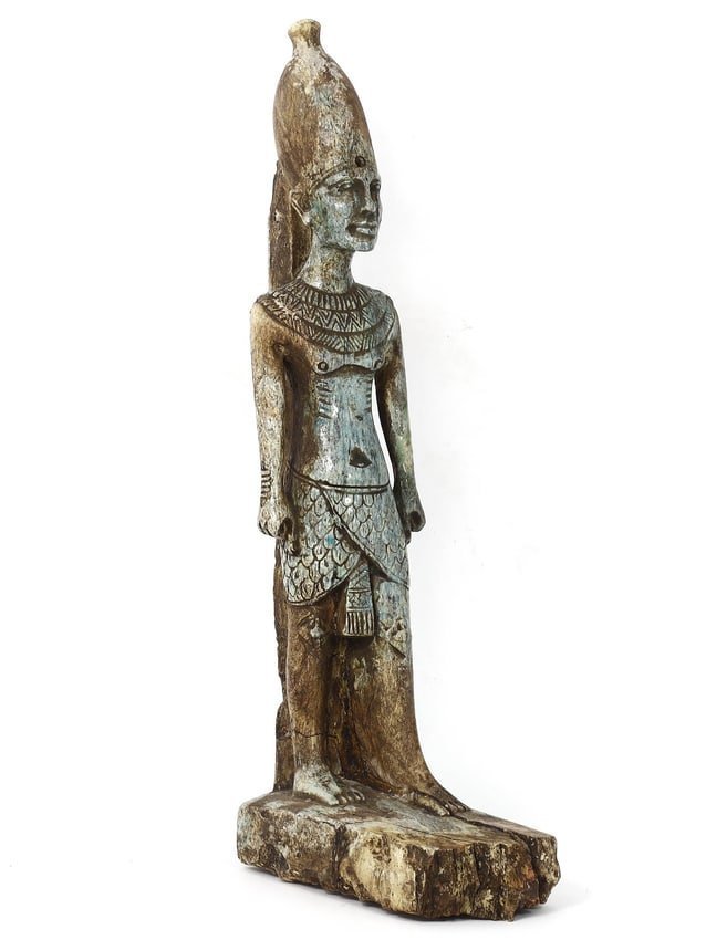 EXCLUSIVE Limestone Statuette of an Egyptian Pharaoh, Old Kingdom, c. 2686-2181 B.C. (1 of 10)