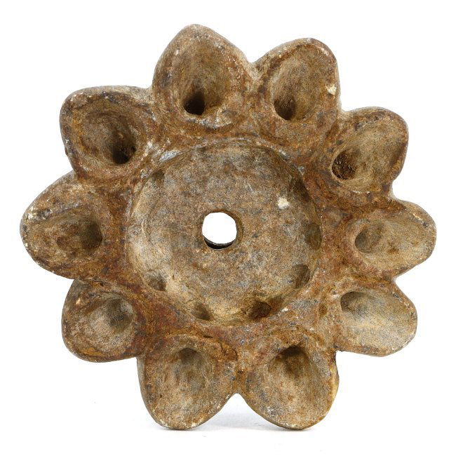 Central Asian Stone Spindle Whorl with Rosette Design, 6th-8th Century AD (1 of 3)