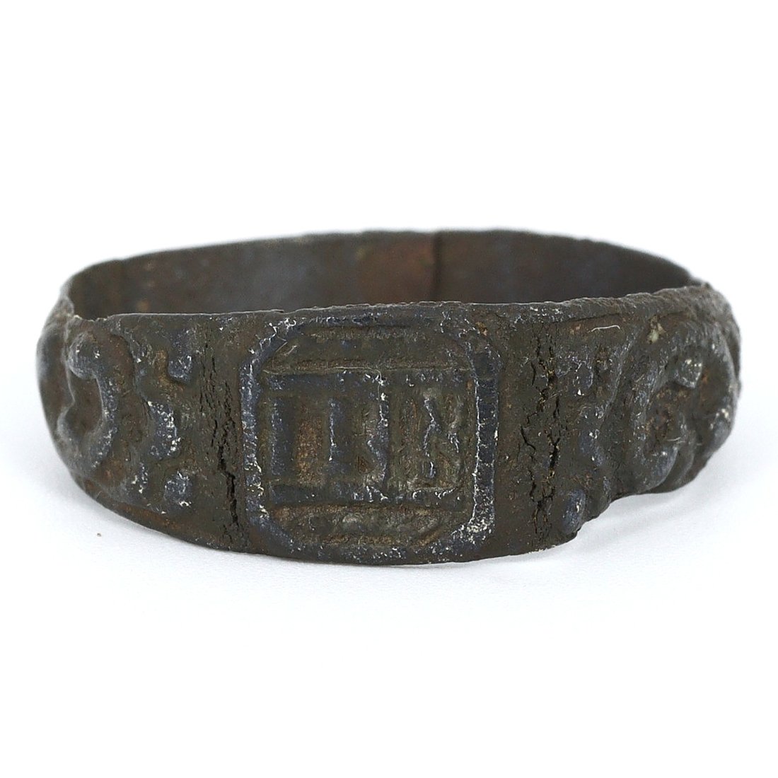 A Crusader-Era Bronze Ring with Engraved 'Jerusalem Cross', Circa 12th Century (1 of 3)