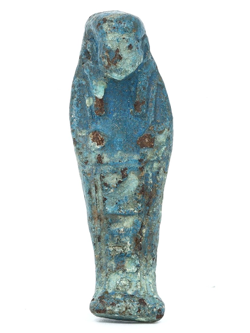 An Egyptian Faience Shabti with Hieroglyphs, Late Period, Circa 664-332 B.C. (1 of 3)