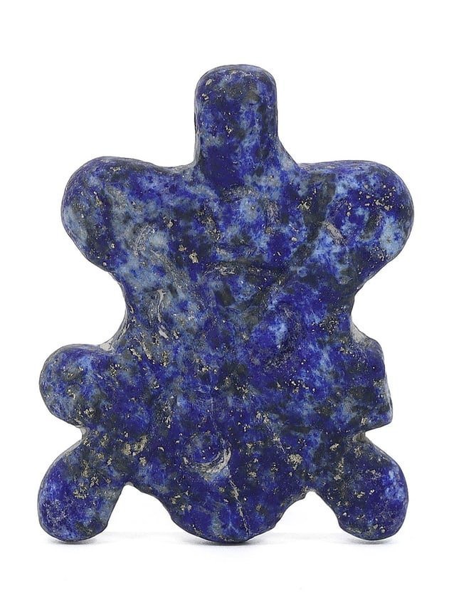 Ancient Nishapur Lapis Lazuli Carved Amulet, 9th-12th Century: From the historical city of Nishapur in Iran, this lapis lazuli amulet dates back to the 9th through the 12th century. The dimensions are a notable 4.5x3.5x0.8 cm, or 1.77x1.38x0.31 inches, revealing 