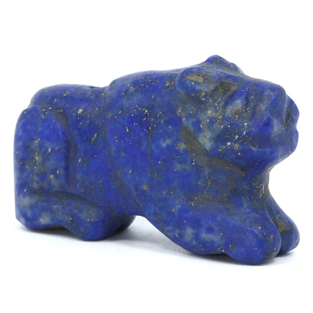 A Coptic Lapis Lazuli Lion Amulet, Christian Egypt, 4th-6th Century A.D.: This small yet majestic Coptic lapis lazuli lion amulet embodies the bold spirit and protective power of the lion, revered in both ancient Egyptian and Christian traditions. The deep blue lapis, inter