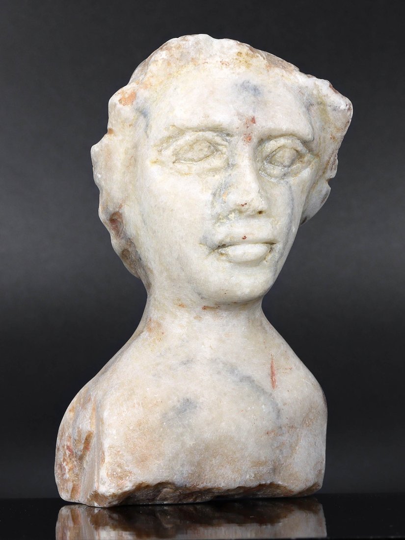 Ancient Greco-Roman Marble Head Fragment, 1st Century BC - 1st Century AD (1 of 6)