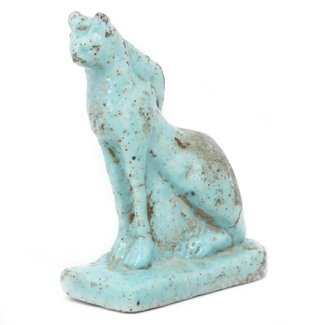 Ancient Egyptian Faience Bastet Amulet, Late Period 664-332 BC (1 of 3)