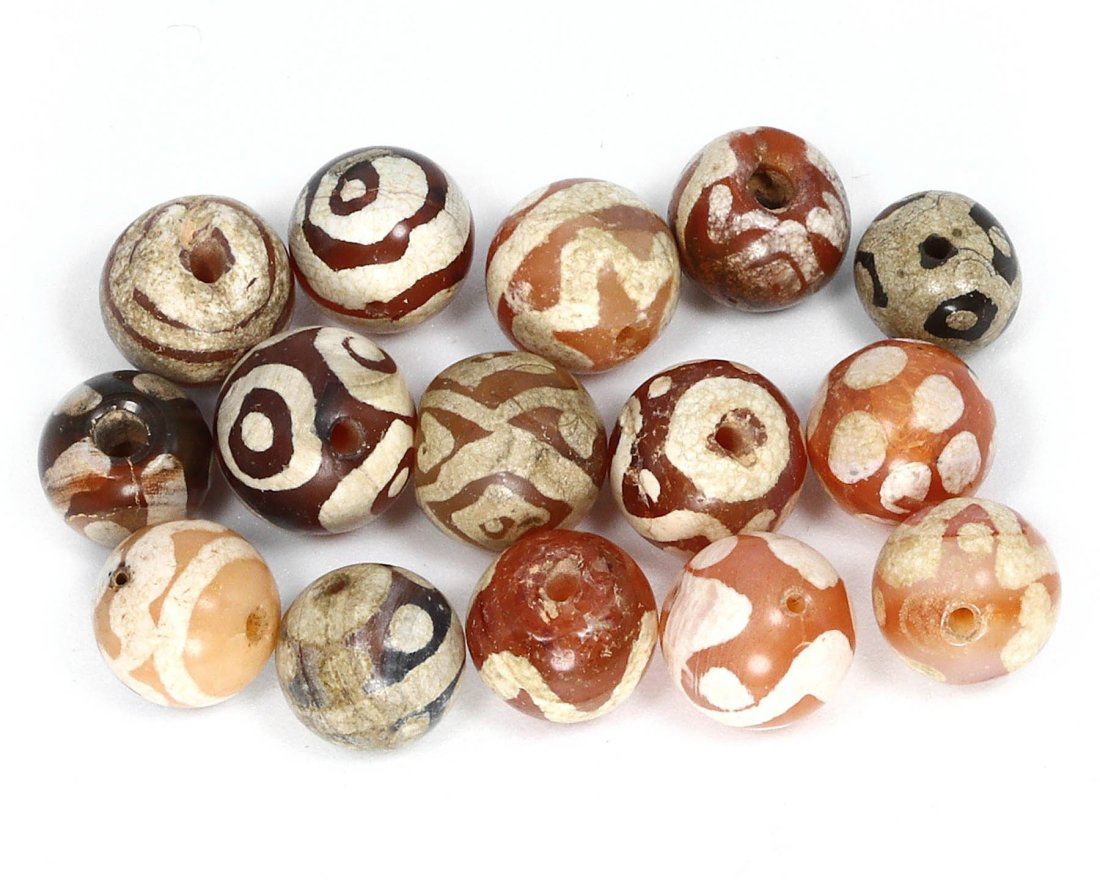 A Collection of Mystical Himalayan Silk Road Tibetan Dzi Beads (1 of 2)