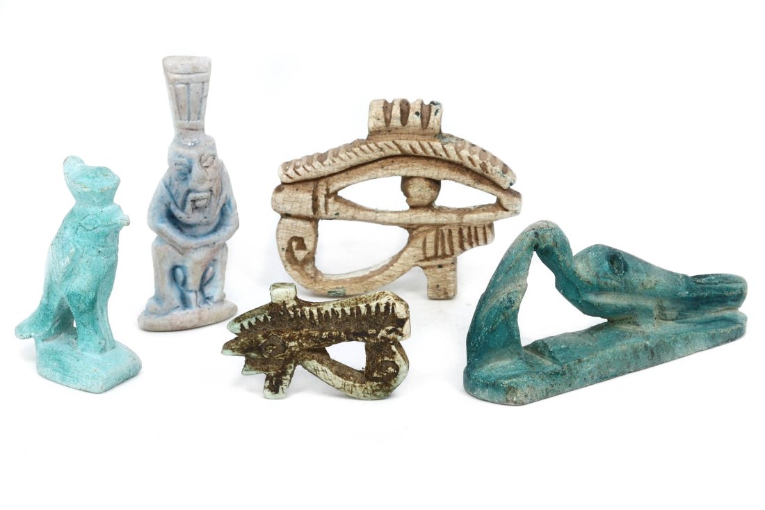 A Collection of Five Ancient Egyptian Amulets Collection, Post-Pharaonic Epoch (1 of 3)