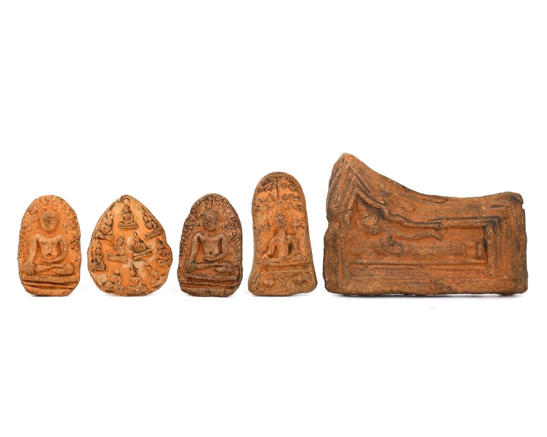 A Collection of Tibetan Himalayan Antique Votive Terracotta Plaques (1 of 2)